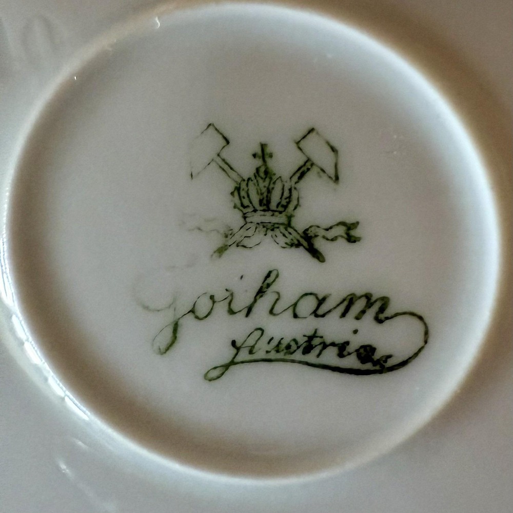6pc VTG Antique Gotham Austria Hand Painted Signed 6" Fruit Dessertā Plates Gold - Picture 9 of 13